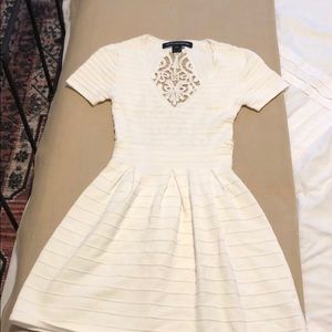 French Connection White Lace Back Dress